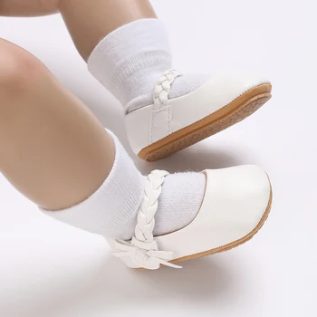 תינוק חדש בנות נעליים רכות הבלעדי עור PU קשת העריסה נעלי Non-להחליק דירות נעלי פעוט 0-18 חודשים חם מכירה